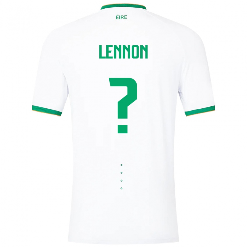 Kinderen Ierland Adam Lennon #0 Wit Uitshirt Uittenue 24-26 T-Shirt België