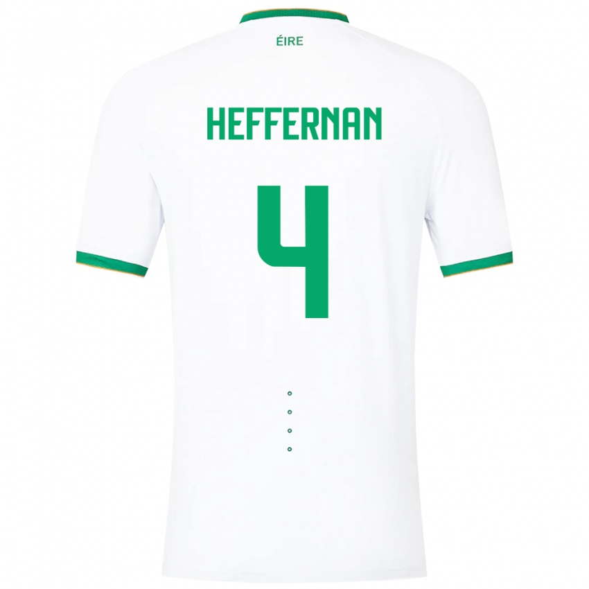 Kinderen Ierland Cathal Heffernan #4 Wit Uitshirt Uittenue 24-26 T-Shirt België