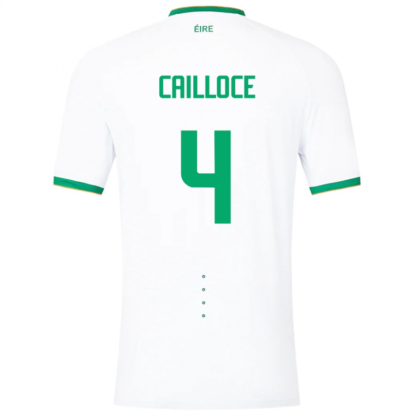 Kinderen Ierland Luca Cailloce #4 Wit Uitshirt Uittenue 24-26 T-Shirt België