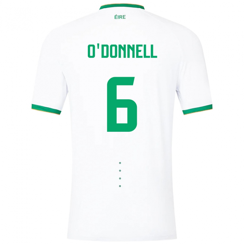 Kinderen Ierland Luke O'donnell #6 Wit Uitshirt Uittenue 24-26 T-Shirt België