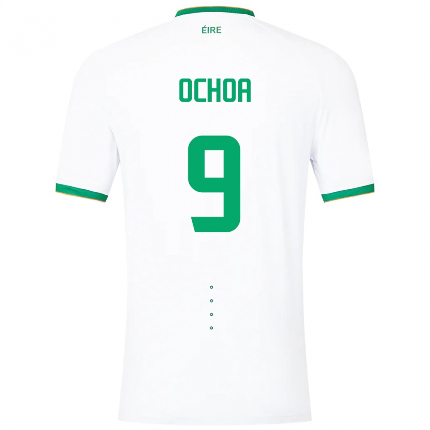 Kinderen Ierland Aarón Ochoa #9 Wit Uitshirt Uittenue 24-26 T-Shirt België