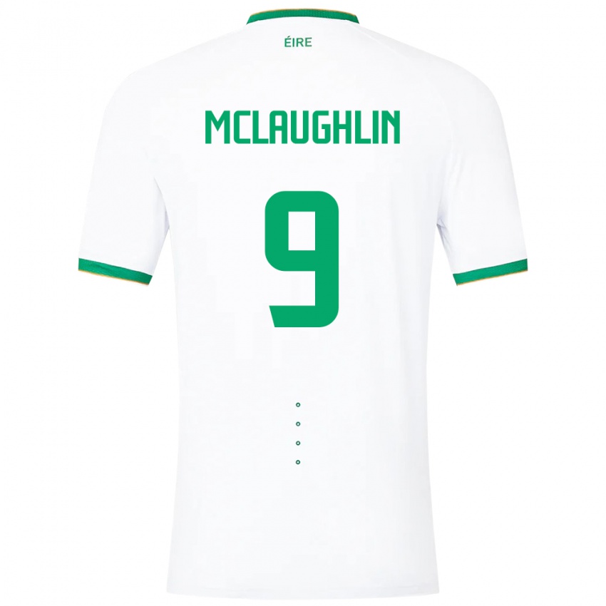 Kinderen Ierland Erin Mclaughlin #9 Wit Uitshirt Uittenue 24-26 T-Shirt België