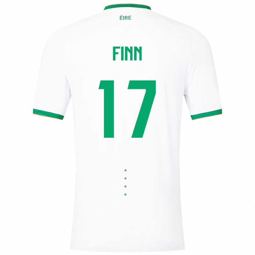 Enfant Maillot Irlande Jamie Finn #17 Blanc Tenues Extérieur 24-26 T-Shirt Belgique