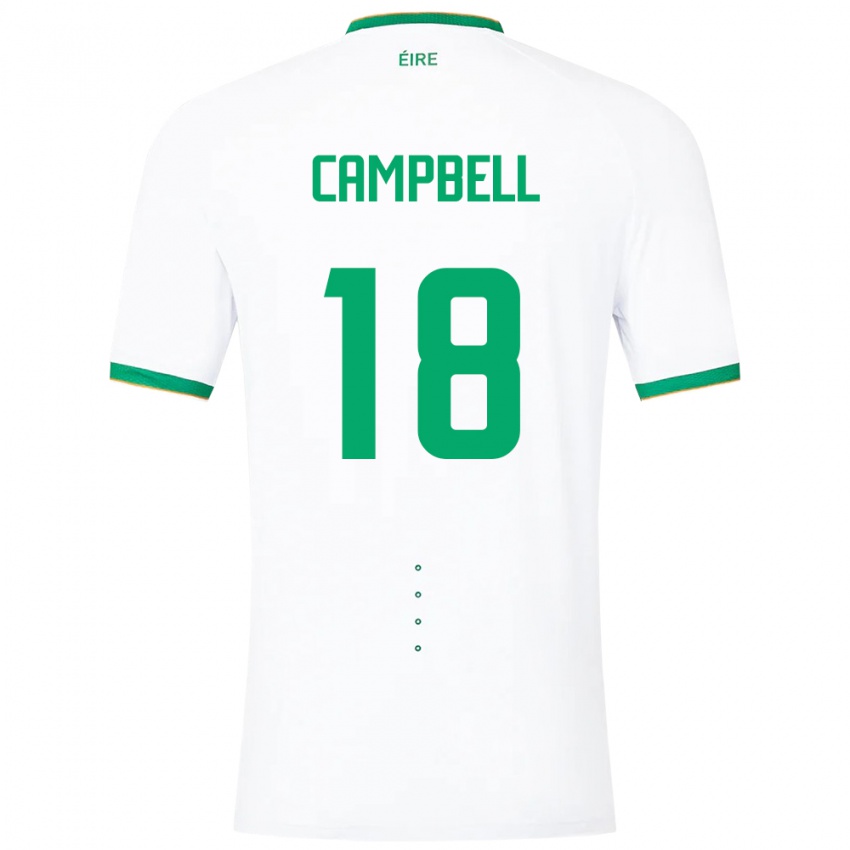 Kinderen Ierland Megan Campbell #18 Wit Uitshirt Uittenue 24-26 T-Shirt België