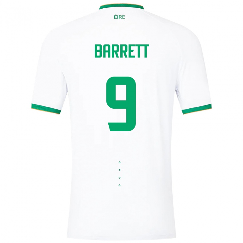 Enfant Maillot Irlande Amber Barrett #9 Blanc Tenues Extérieur 24-26 T-Shirt Belgique