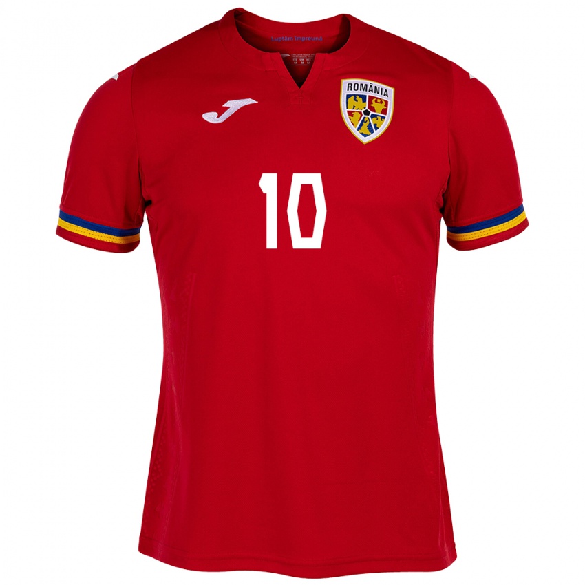 Enfant Maillot Roumanie Eduard Radaslavescu #10 Rouge Tenues Extérieur 24-26 T-Shirt Belgique