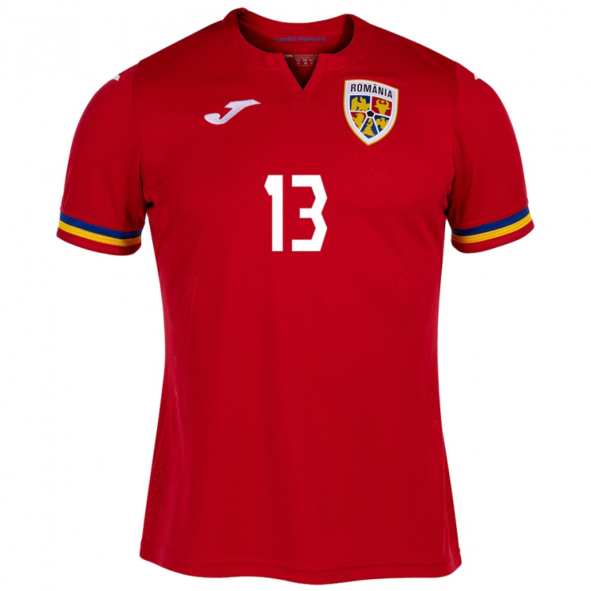 Enfant Maillot Roumanie Valentin Mihăilă #13 Rouge Tenues Extérieur 24-26 T-Shirt Belgique