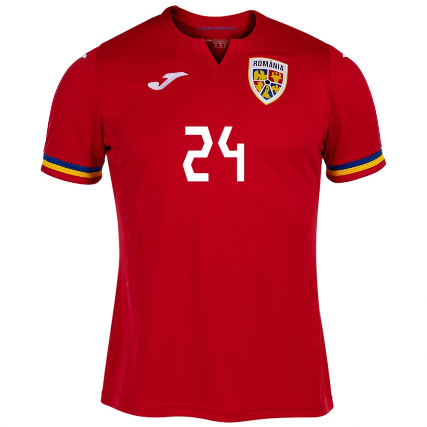 Enfant Maillot Roumanie Mădălina Tătar #24 Rouge Tenues Extérieur 24-26 T-Shirt Belgique