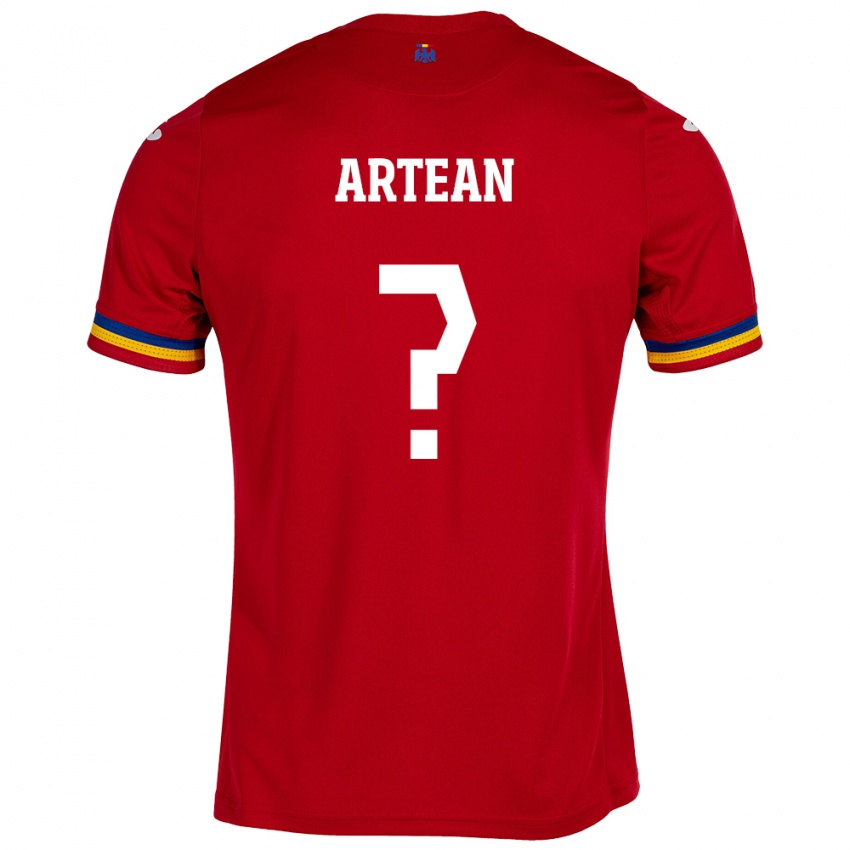 Kinder Rumänische Andrei Artean #0 Rot Auswärtstrikot Trikot 24-26 T-Shirt Belgien