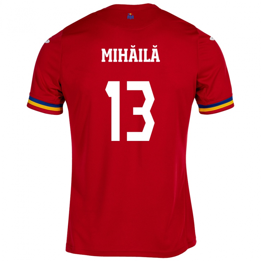 Enfant Maillot Roumanie Valentin Mihăilă #13 Rouge Tenues Extérieur 24-26 T-Shirt Belgique