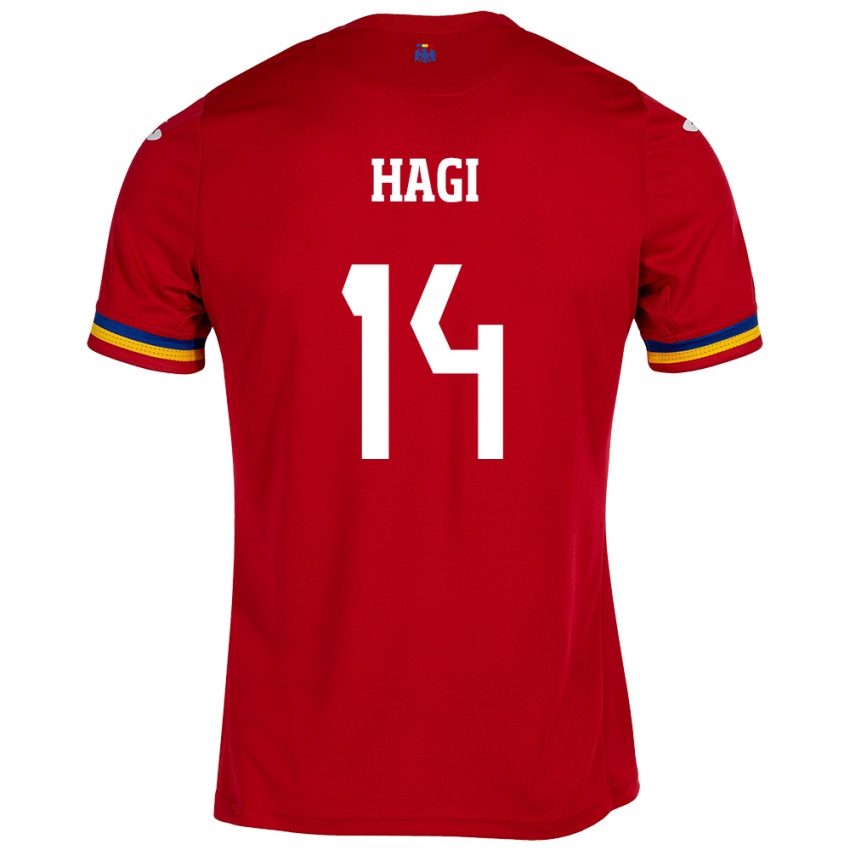 Enfant Maillot Roumanie Ianis Hagi #14 Rouge Tenues Extérieur 24-26 T-Shirt Belgique