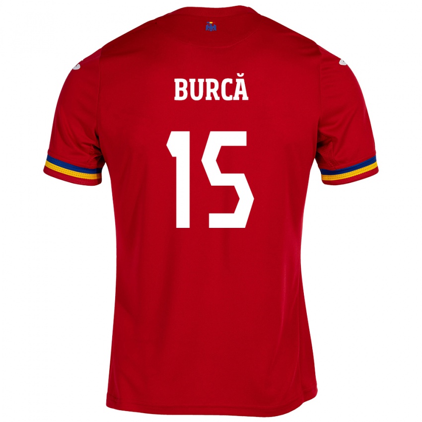 Enfant Maillot Roumanie Andrei Burcă #15 Rouge Tenues Extérieur 24-26 T-Shirt Belgique