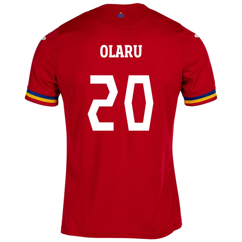 Enfant Maillot Roumanie Darius Olaru #20 Rouge Tenues Extérieur 24-26 T-Shirt Belgique