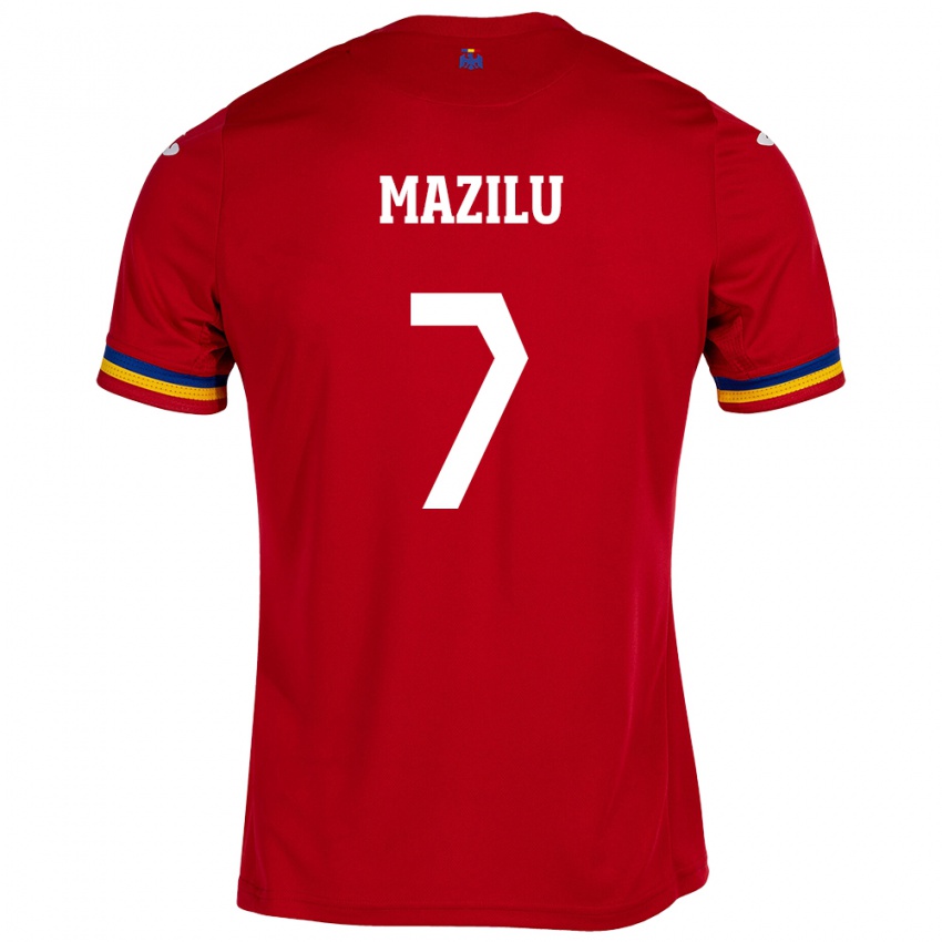 Enfant Maillot Roumanie Adrian Mazilu #7 Rouge Tenues Extérieur 24-26 T-Shirt Belgique