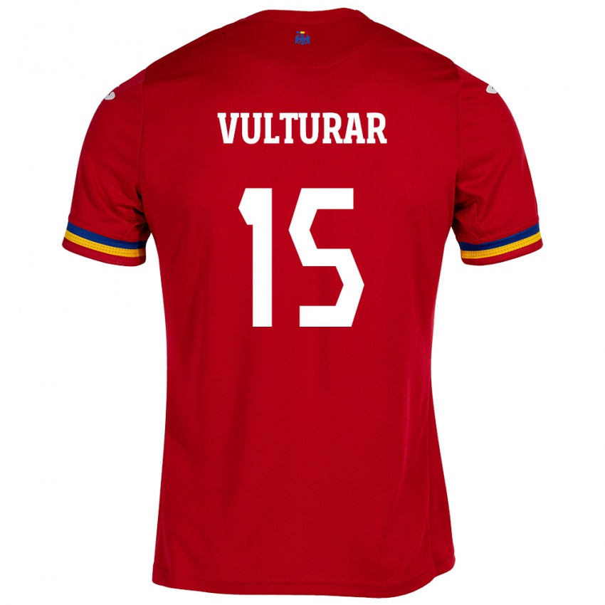 Enfant Maillot Roumanie Cătălin Vulturar #15 Rouge Tenues Extérieur 24-26 T-Shirt Belgique