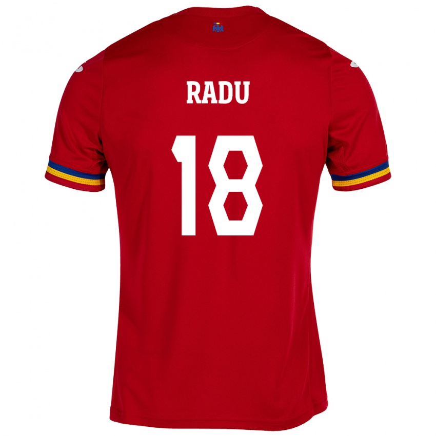 Kinderen Roemenië Denis Radu #18 Rood Uitshirt Uittenue 24-26 T-Shirt België