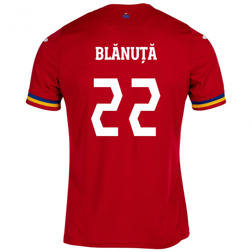 Enfant Maillot Roumanie Vladislav Blănuță #22 Rouge Tenues Extérieur 24-26 T-Shirt Belgique