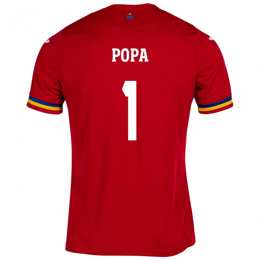 Enfant Maillot Roumanie Robert Popa #1 Rouge Tenues Extérieur 24-26 T-Shirt Belgique