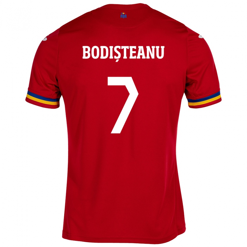 Enfant Maillot Roumanie Ștefan Bodișteanu #7 Rouge Tenues Extérieur 24-26 T-Shirt Belgique