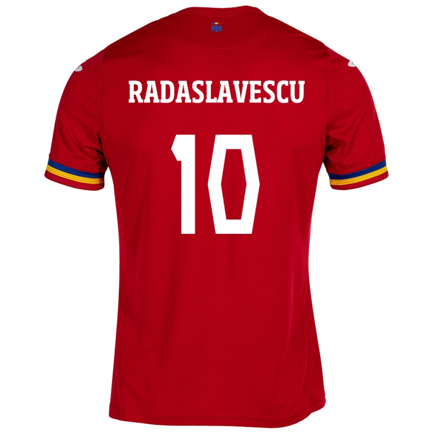 Enfant Maillot Roumanie Eduard Radaslavescu #10 Rouge Tenues Extérieur 24-26 T-Shirt Belgique