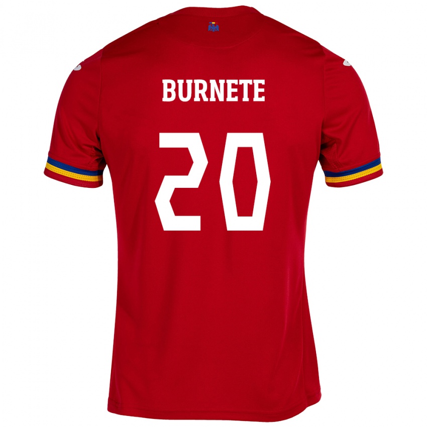 Enfant Maillot Roumanie Rareș Burnete #20 Rouge Tenues Extérieur 24-26 T-Shirt Belgique