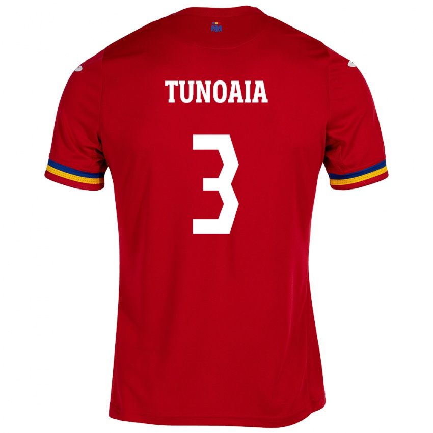 Enfant Maillot Roumanie Alexandra Tunoaia #3 Rouge Tenues Extérieur 24-26 T-Shirt Belgique