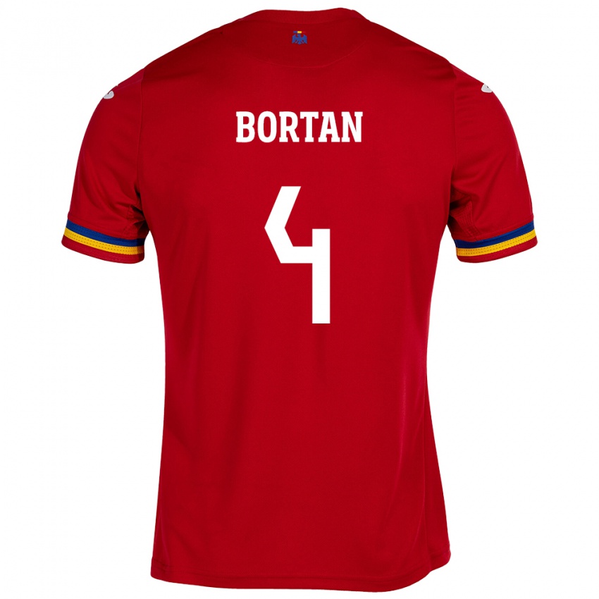 Enfant Maillot Roumanie Ioana Bortan #4 Rouge Tenues Extérieur 24-26 T-Shirt Belgique