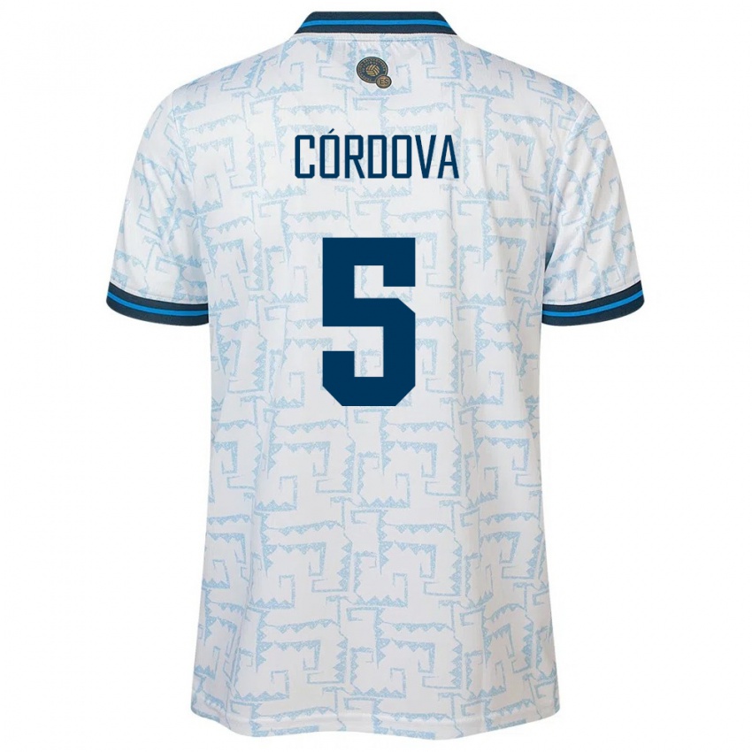 Kinderen El Salvador Edwin Córdova #5 Wit Uitshirt Uittenue 24-26 T-Shirt België