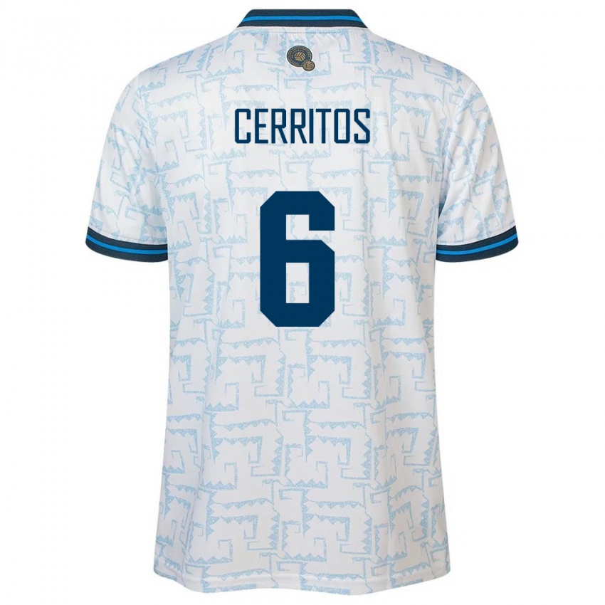 Kinderen El Salvador Mauricio Cerritos #6 Wit Uitshirt Uittenue 24-26 T-Shirt België