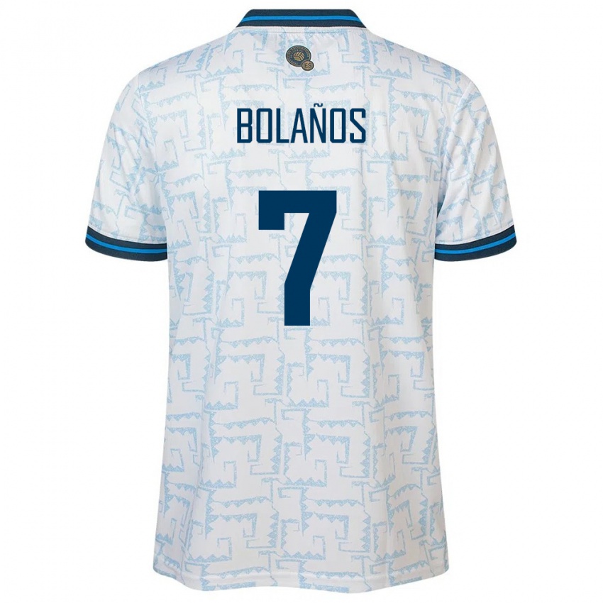 Enfant Maillot Salvador Javier Bolaños #7 Blanc Tenues Extérieur 24-26 T-Shirt Belgique