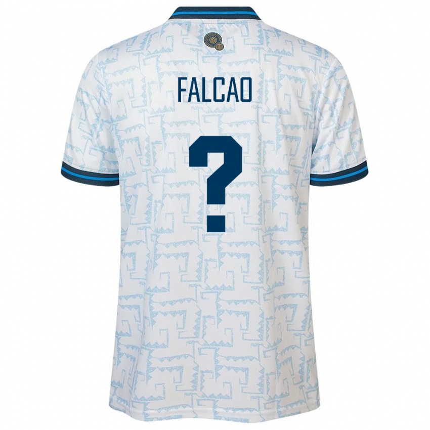 Enfant Maillot Salvador Kiano Falcao #0 Blanc Tenues Extérieur 24-26 T-Shirt Belgique