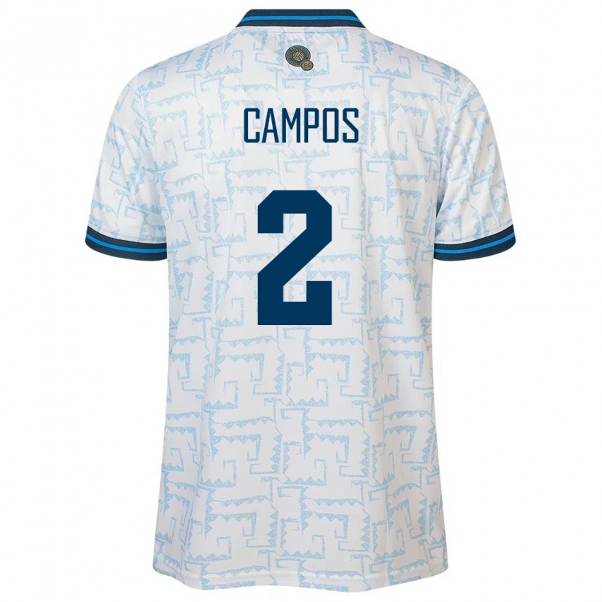 Kinderen El Salvador Adonis Campos #2 Wit Uitshirt Uittenue 24-26 T-Shirt België