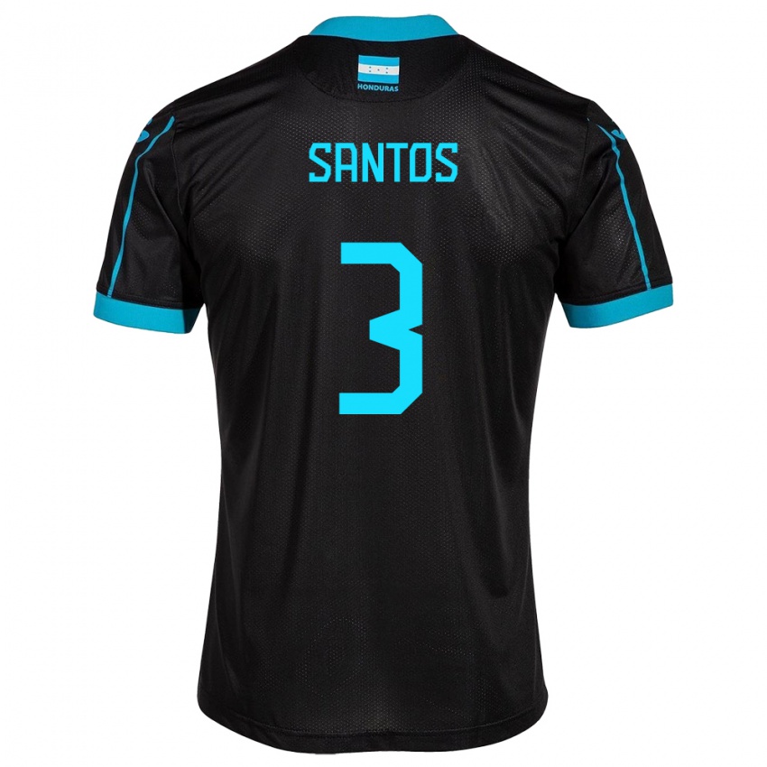 Enfant Maillot Honduras Marcelo Santos #3 Noir Tenues Extérieur 24-26 T-Shirt Belgique