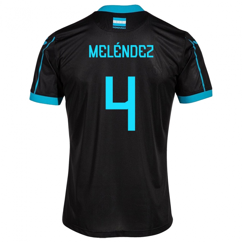 Enfant Maillot Honduras Carlos Meléndez #4 Noir Tenues Extérieur 24-26 T-Shirt Belgique