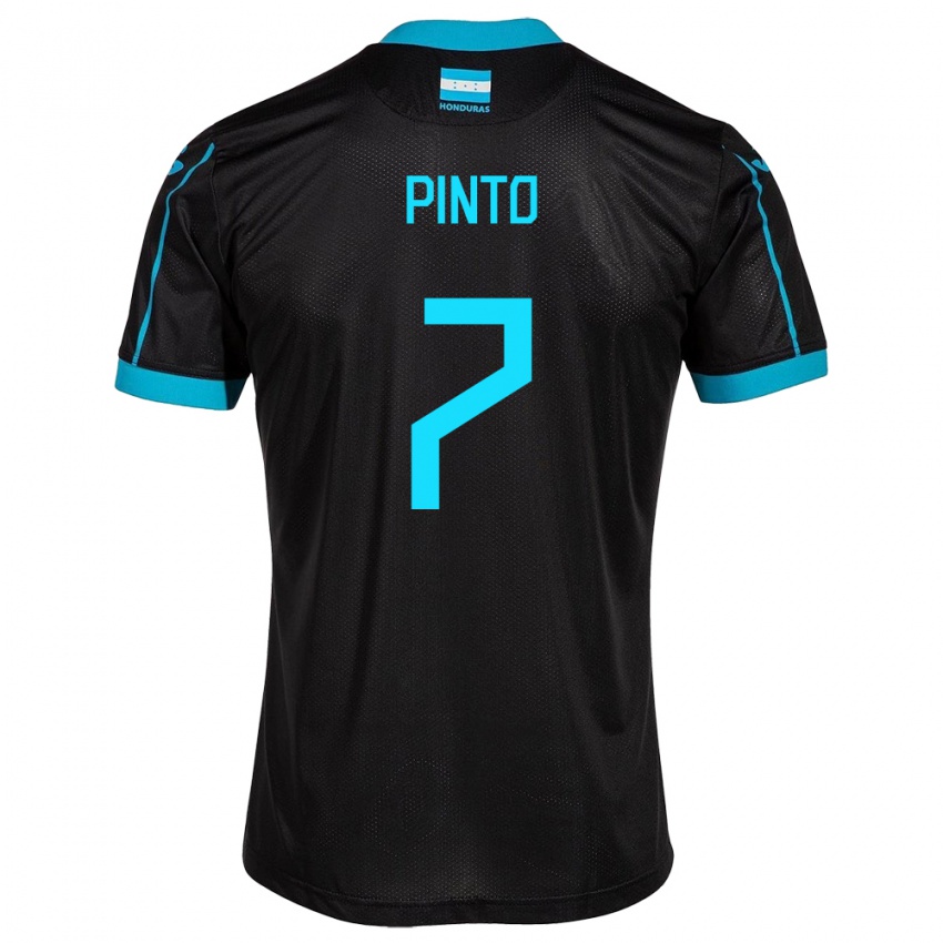 Enfant Maillot Honduras José Pinto #7 Noir Tenues Extérieur 24-26 T-Shirt Belgique