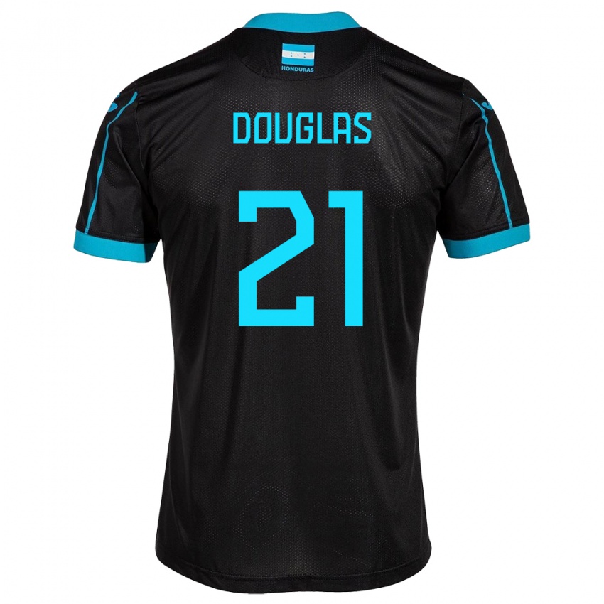 Enfant Maillot Honduras Douglas Martínez #21 Noir Tenues Extérieur 24-26 T-Shirt Belgique