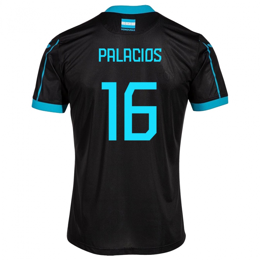 Enfant Maillot Honduras Danilo Palacios #16 Noir Tenues Extérieur 24-26 T-Shirt Belgique