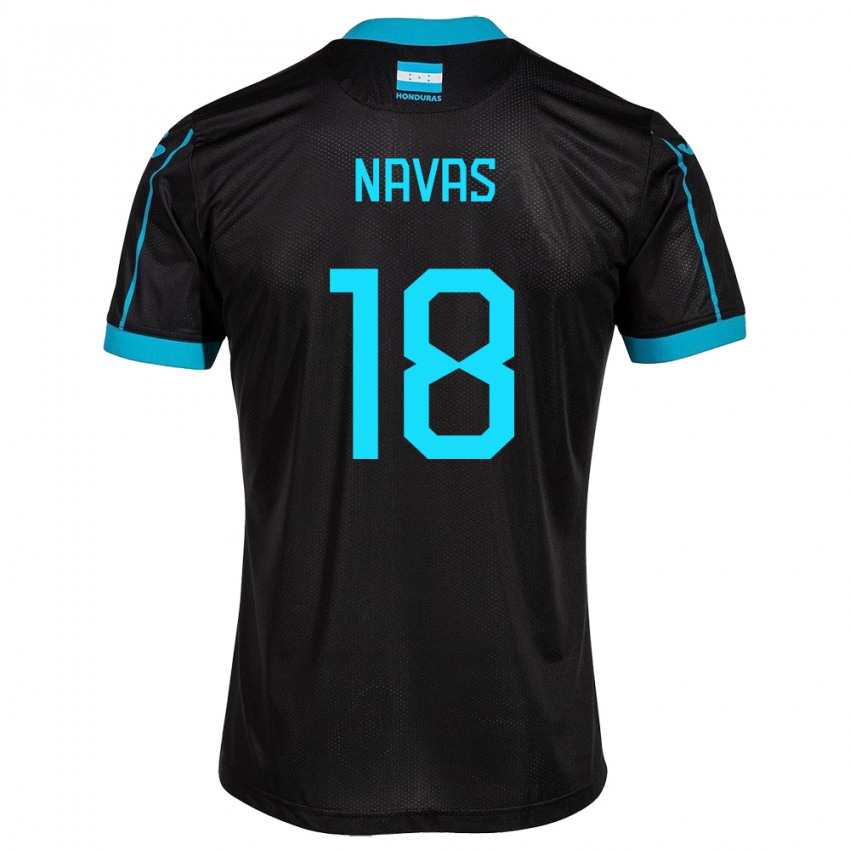 Enfant Maillot Honduras Johan Navas #18 Noir Tenues Extérieur 24-26 T-Shirt Belgique