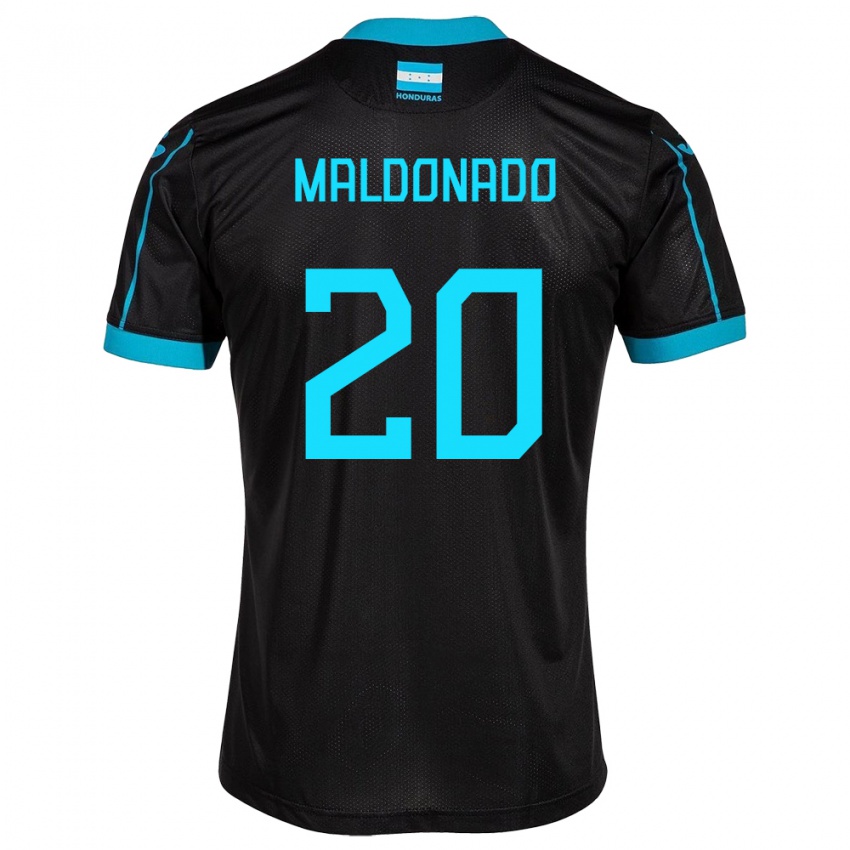 Enfant Maillot Honduras Alessandro Maldonado #20 Noir Tenues Extérieur 24-26 T-Shirt Belgique