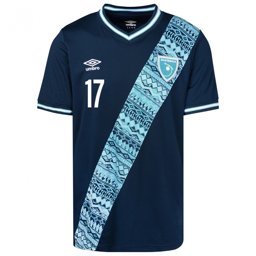 Enfant Maillot Guatemala Óscar Castellanos #17 Bleu Tenues Extérieur 24-26 T-Shirt Belgique