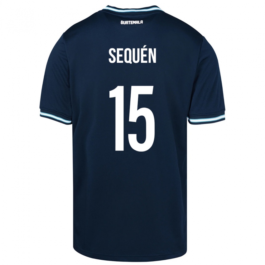 Enfant Maillot Guatemala Marlon Sequén #15 Bleu Tenues Extérieur 24-26 T-Shirt Belgique