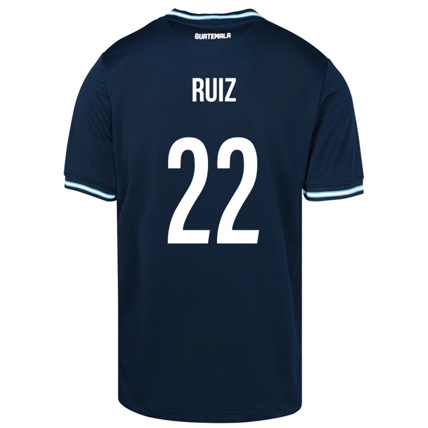 Kinderen Guatemala Kevin Ruiz #22 Blauw Uitshirt Uittenue 24-26 T-Shirt België