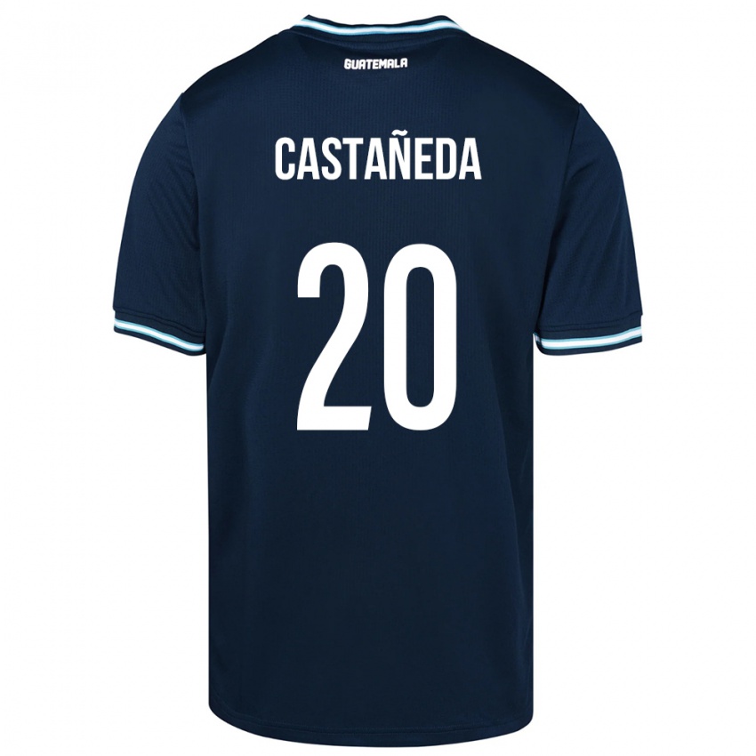 Enfant Maillot Guatemala Brayam Castañeda #20 Bleu Tenues Extérieur 24-26 T-Shirt Belgique