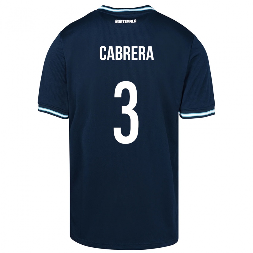 Enfant Maillot Guatemala Gabriel Cabrera #3 Bleu Tenues Extérieur 24-26 T-Shirt Belgique