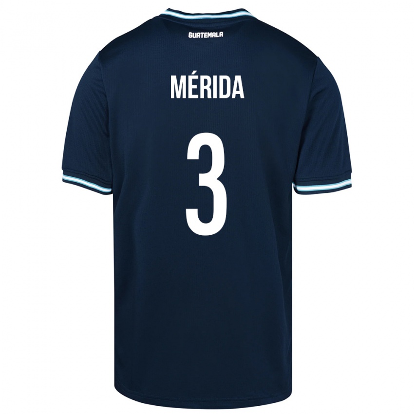 Enfant Maillot Guatemala Daniel Mérida #3 Bleu Tenues Extérieur 24-26 T-Shirt Belgique