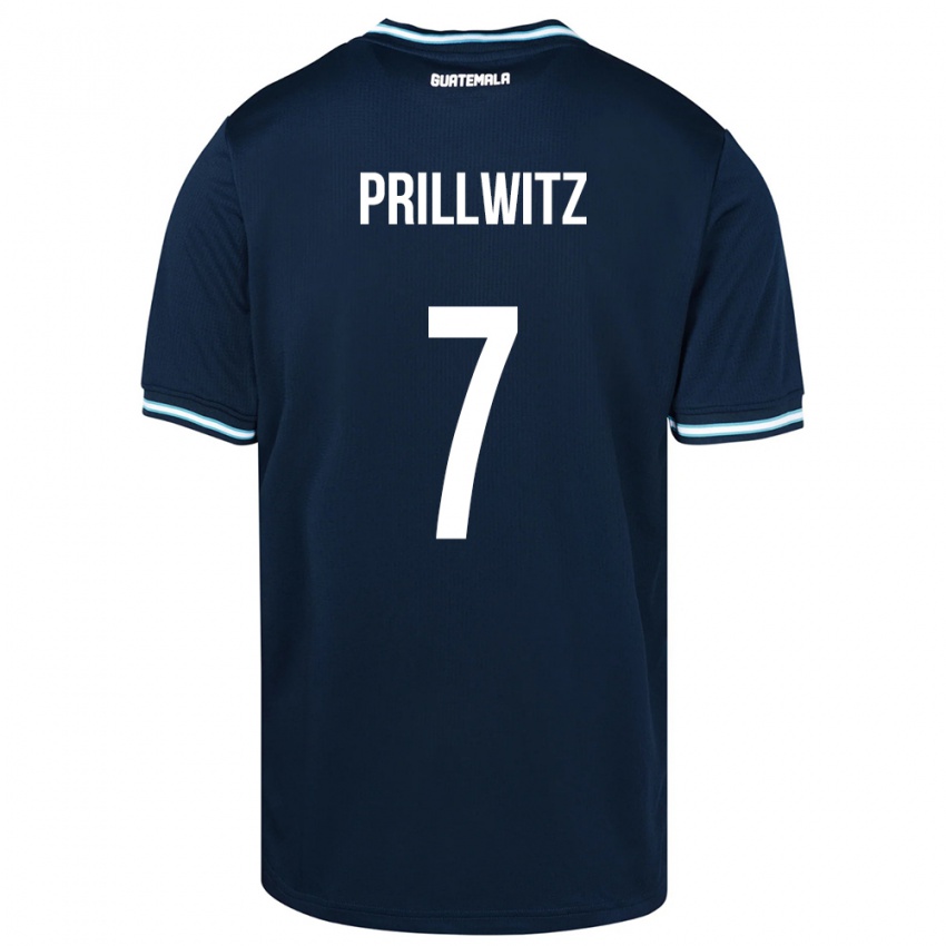 Enfant Maillot Guatemala Héctor Prillwitz #7 Bleu Tenues Extérieur 24-26 T-Shirt Belgique