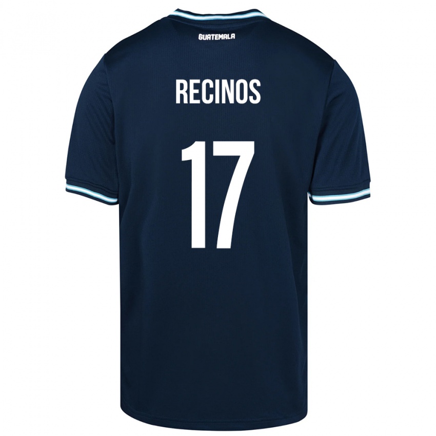 Enfant Maillot Guatemala Antony Recinos #17 Bleu Tenues Extérieur 24-26 T-Shirt Belgique