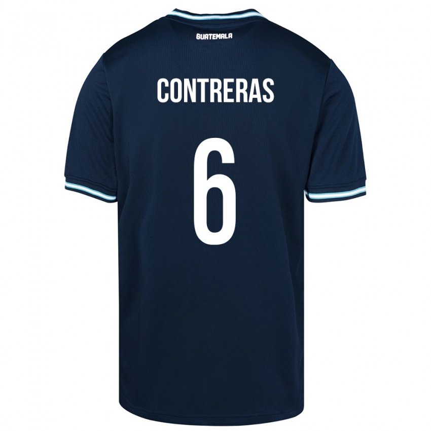 Enfant Maillot Guatemala María Contreras #6 Bleu Tenues Extérieur 24-26 T-Shirt Belgique