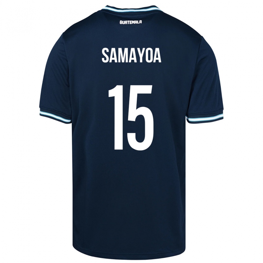 Enfant Maillot Guatemala Giselle Samayoa #15 Bleu Tenues Extérieur 24-26 T-Shirt Belgique