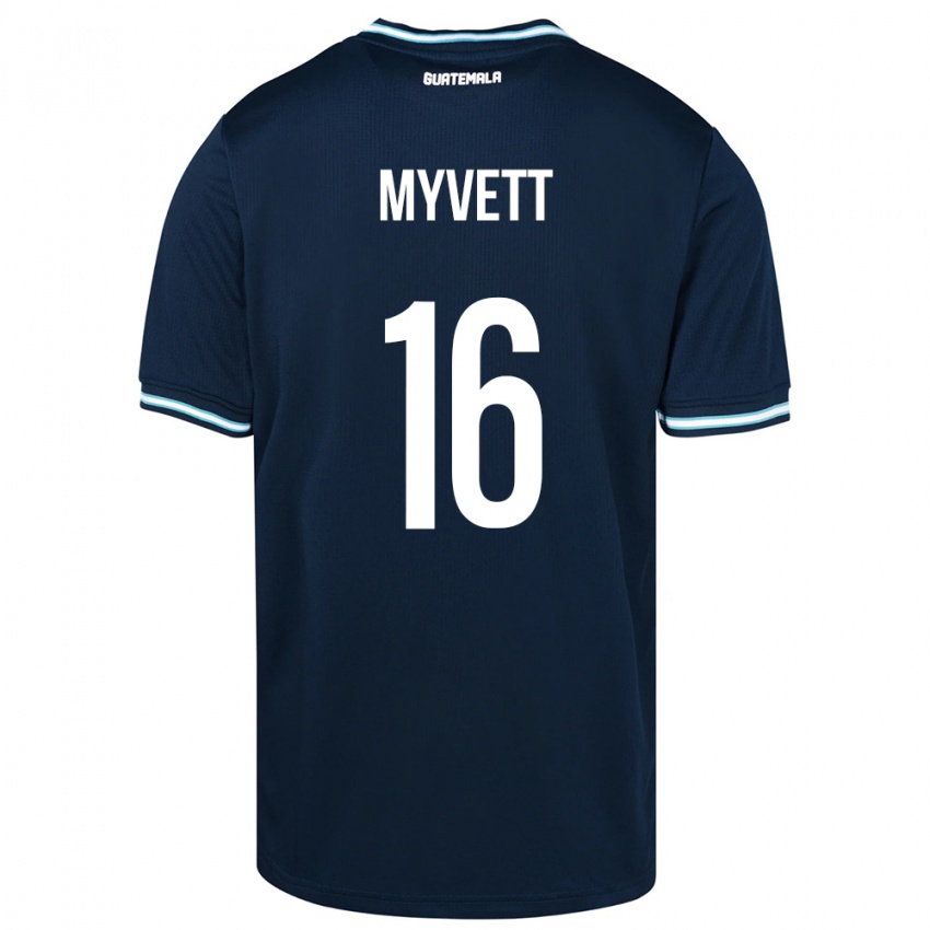 Enfant Maillot Guatemala Jemery Myvett #16 Bleu Tenues Extérieur 24-26 T-Shirt Belgique